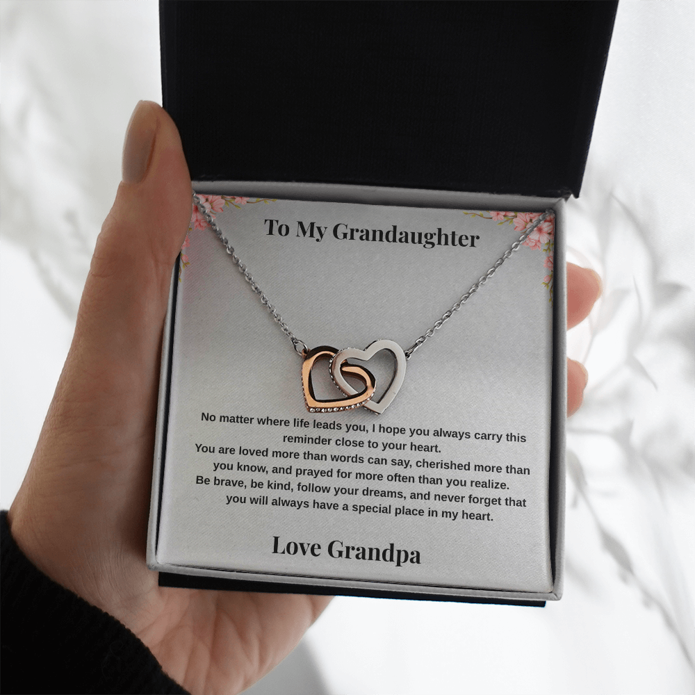 To My Granddaughter – Interlocking Hearts Necklace from Grandpa