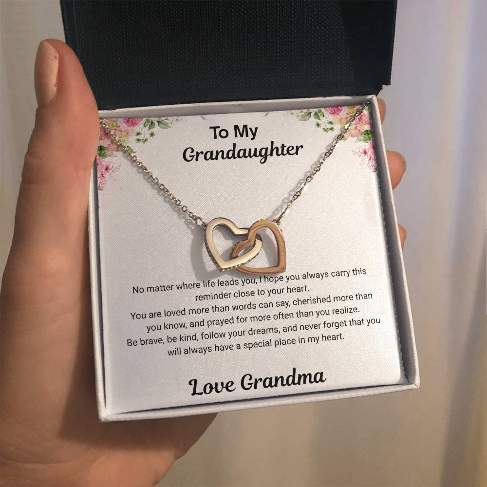 To My Granddaughter – Interlocking Hearts Necklace from Grandma