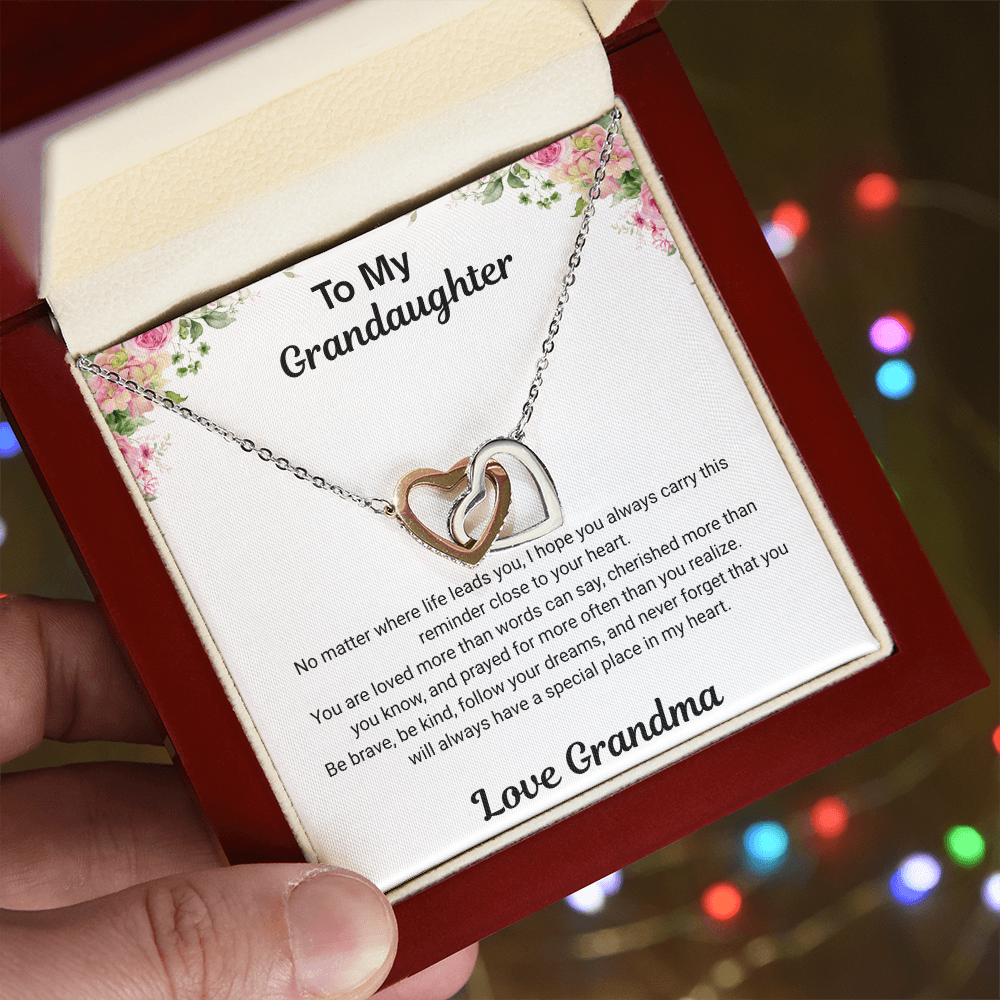 To My Granddaughter – Interlocking Hearts Necklace from Grandma