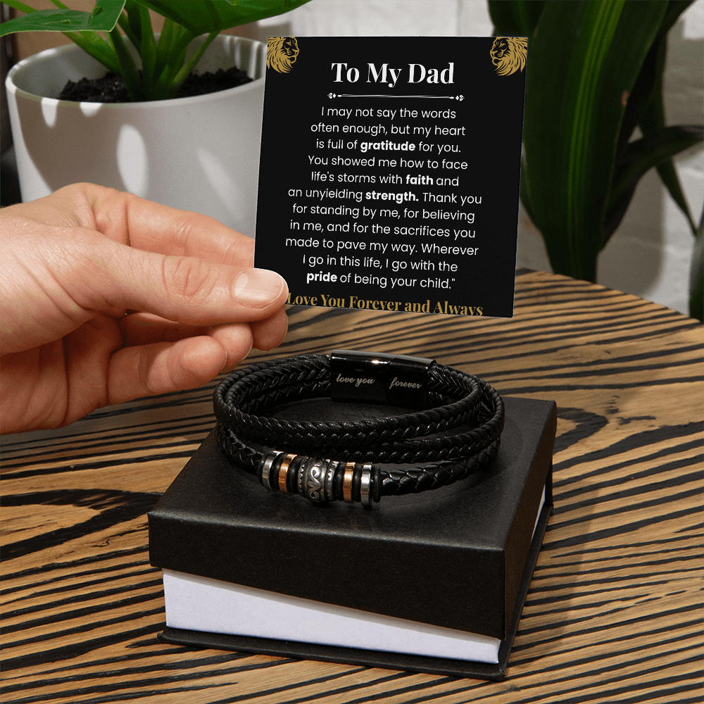 To My Dad Love You Forever Bracelet – Strength & Faith Gift