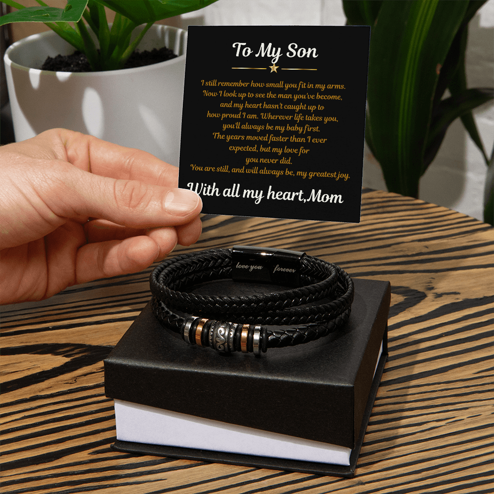 To My Son Love You Forever Bracelet from Mom – Strength & Love Gift