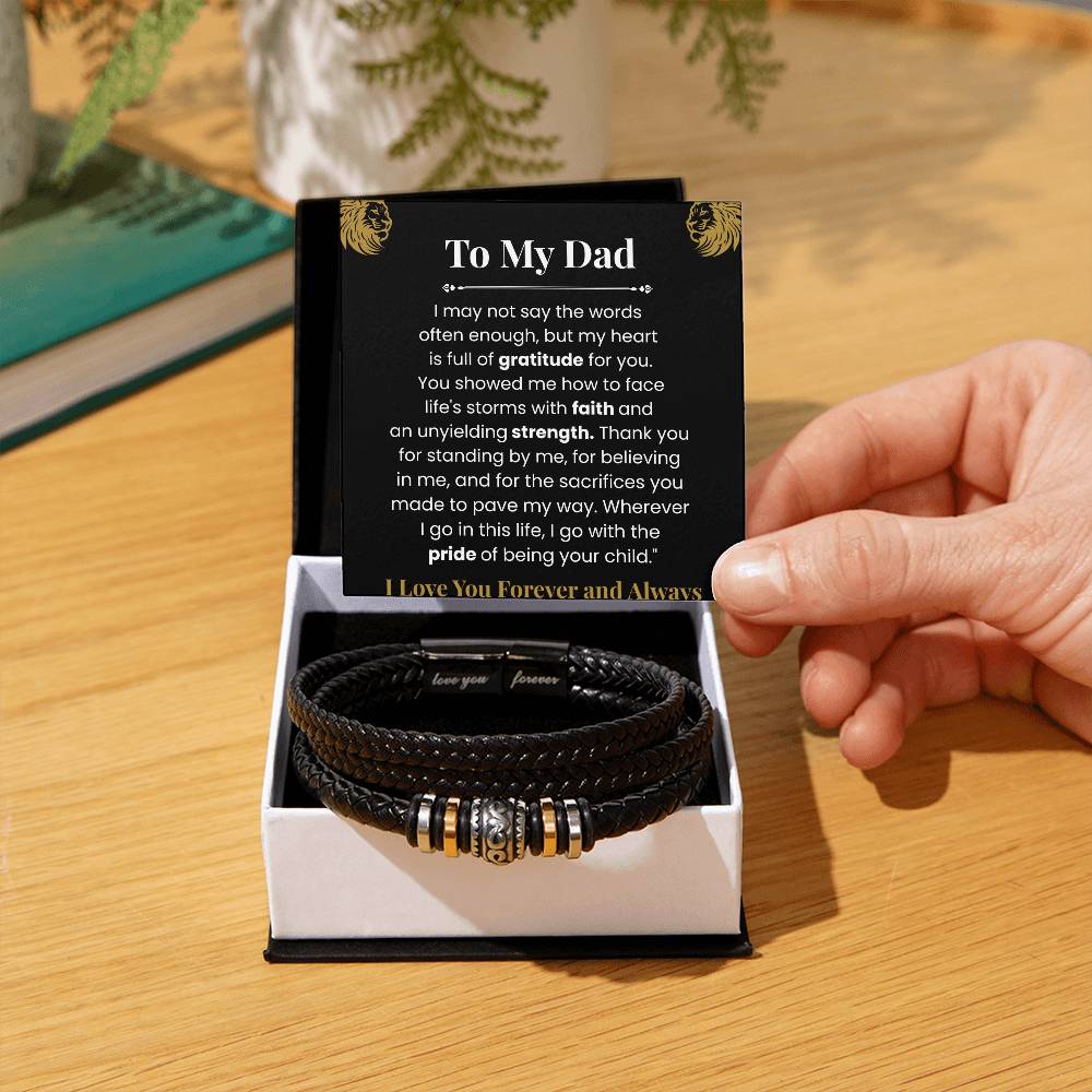 To My Dad Love You Forever Bracelet – Strength & Faith Gift