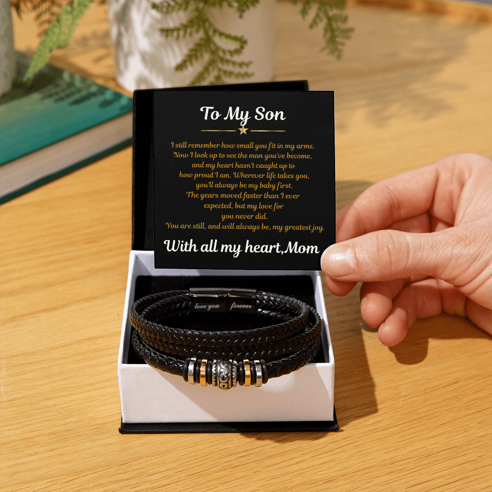 To My Son Love You Forever Bracelet from Mom – Strength & Love Gift