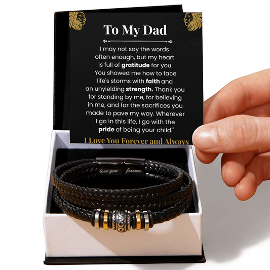 To My Dad Love You Forever Bracelet – Strength & Faith Gift
