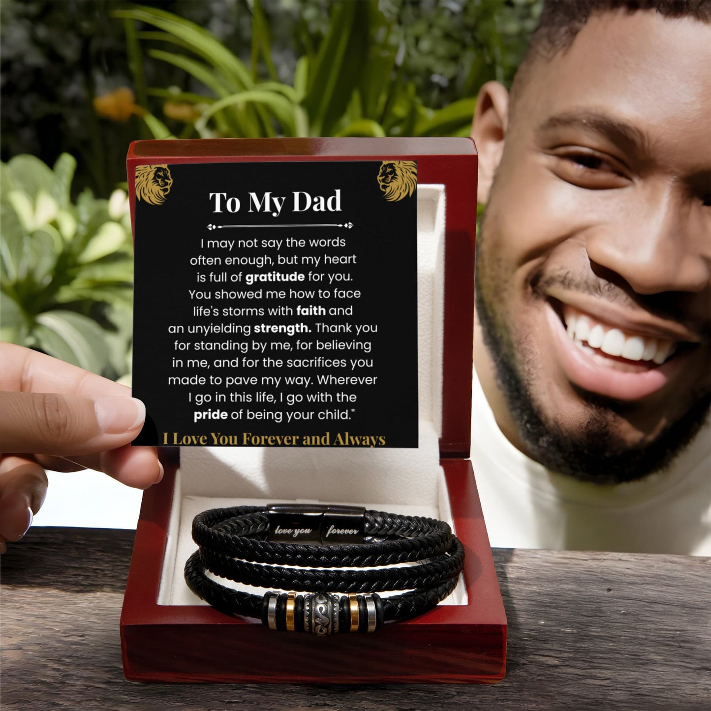 To My Dad Love You Forever Bracelet – Strength & Faith Gift