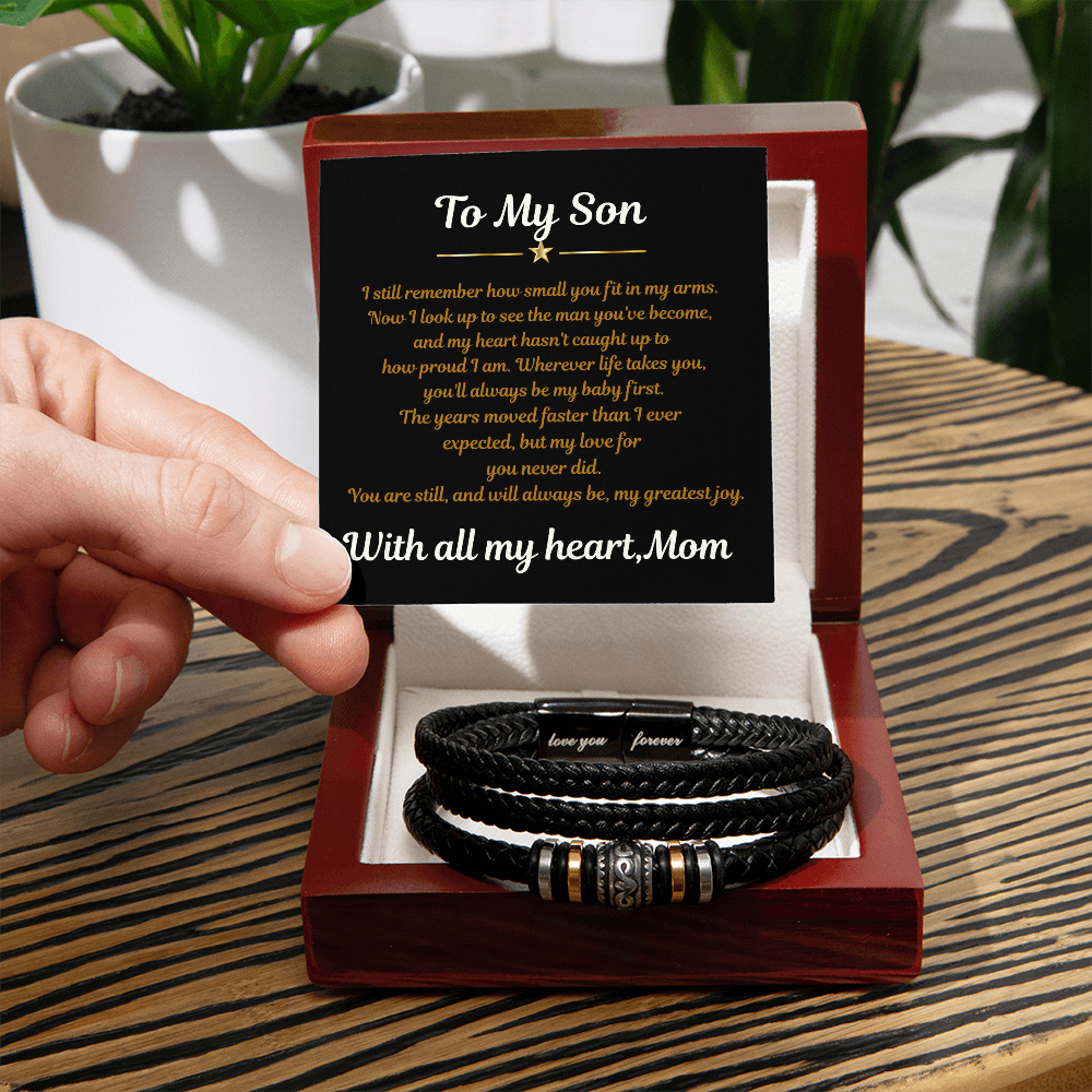 To My Son Love You Forever Bracelet from Mom – Strength & Love Gift