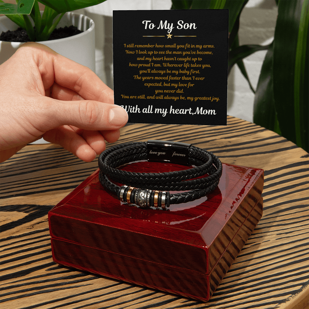 To My Son Love You Forever Bracelet from Mom – Strength & Love Gift