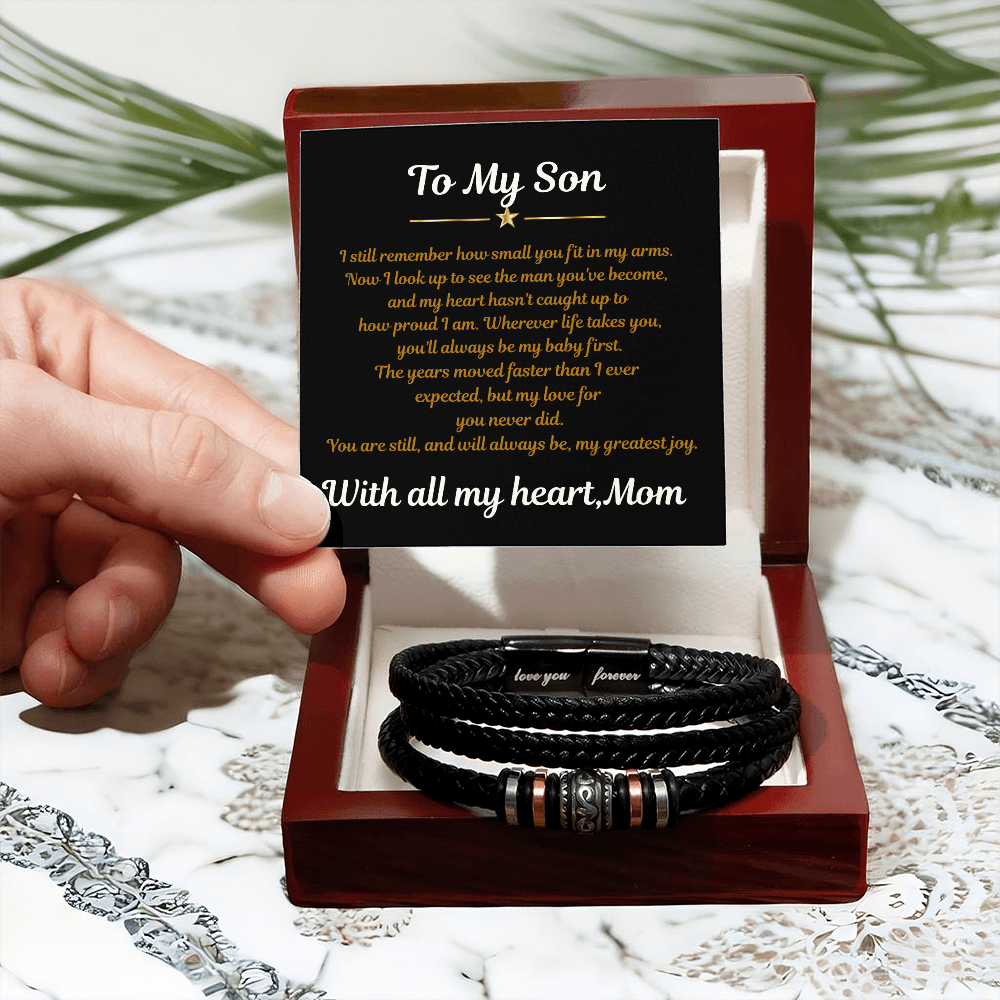 To My Son Love You Forever Bracelet from Mom – Strength & Love Gift