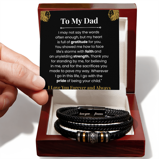 To My Dad Love You Forever Bracelet – Strength & Faith Gift