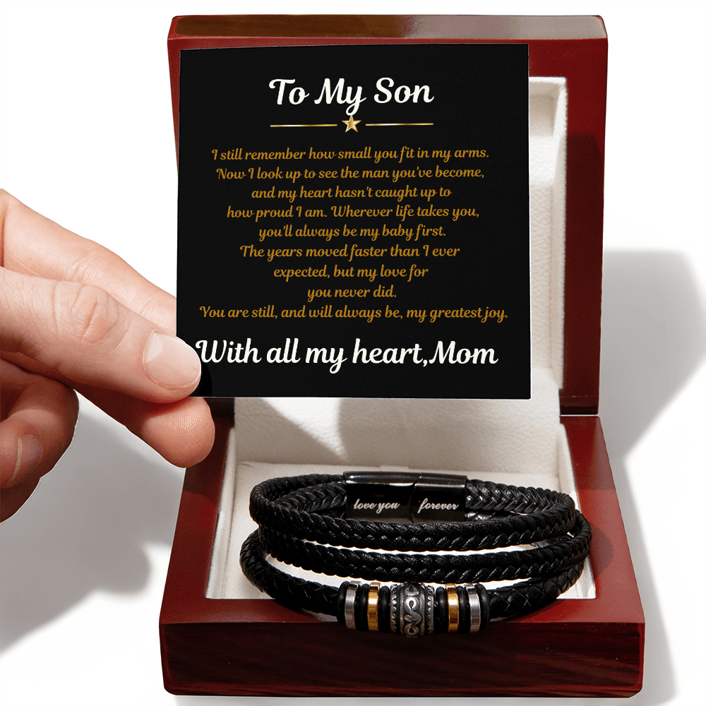 To My Son Love You Forever Bracelet from Mom – Strength & Love Gift
