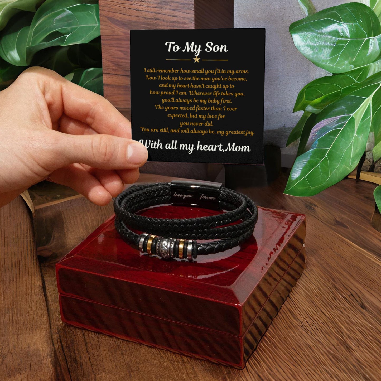 To My Son Love You Forever Bracelet from Mom – Strength & Love Gift