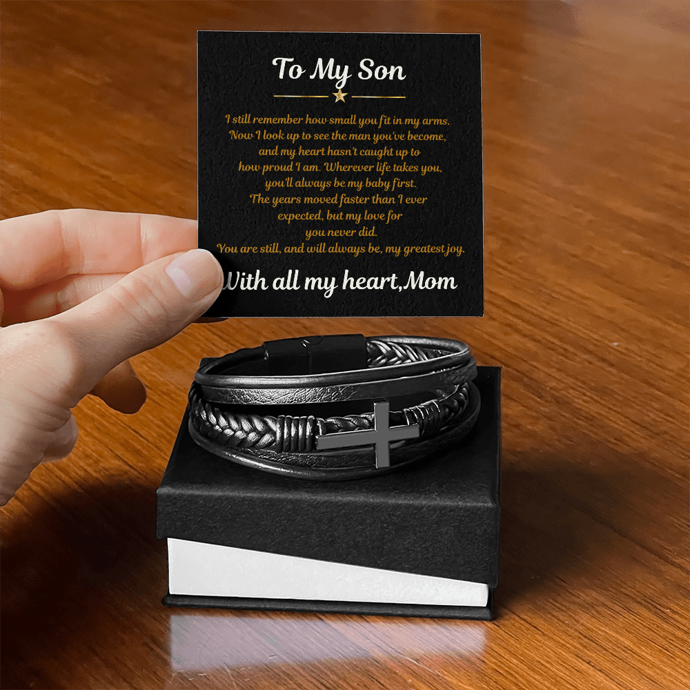 To My Son Cross Bracelet from Mom | Faith Gift