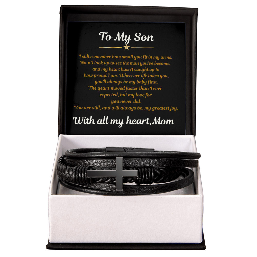 To My Son Cross Bracelet from Mom | Faith Gift