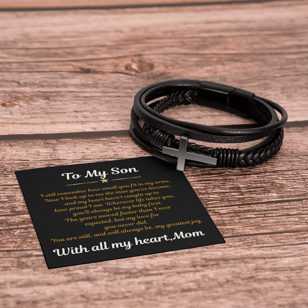 To My Son Cross Bracelet from Mom | Faith Gift