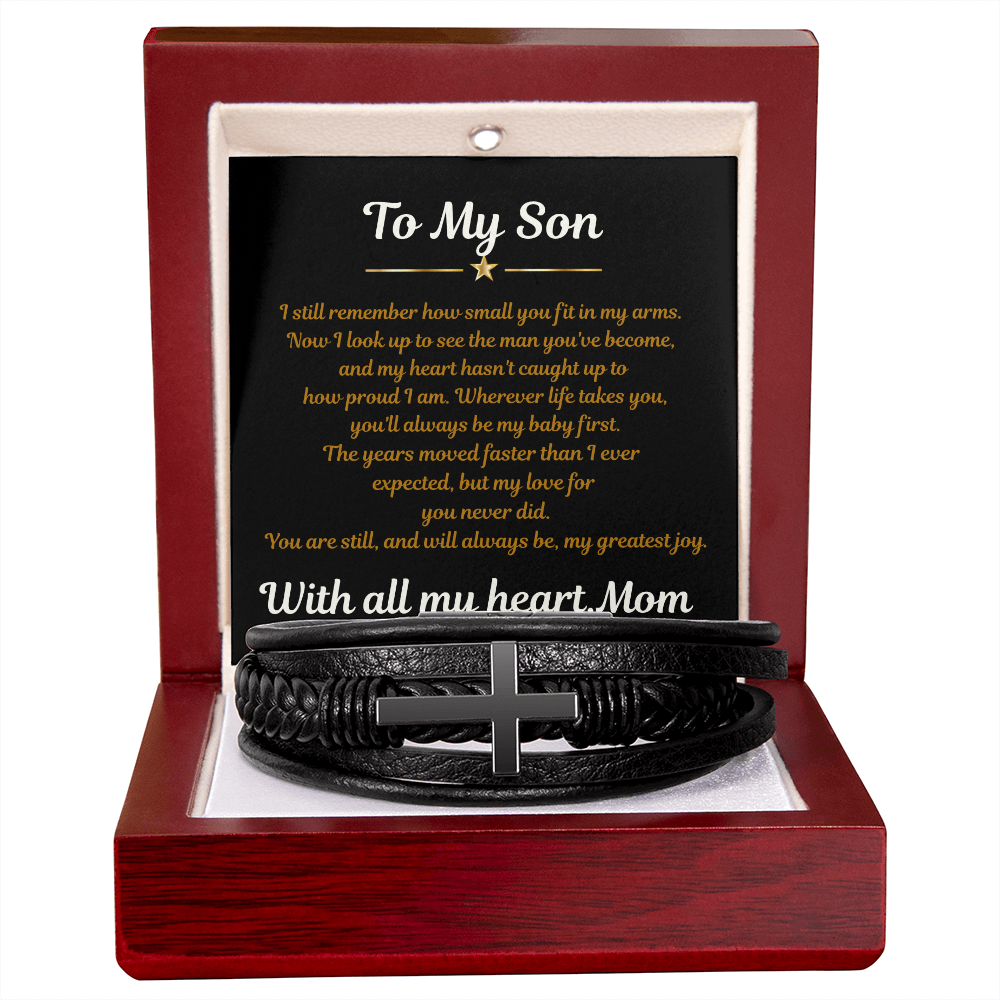 To My Son Cross Bracelet from Mom | Faith Gift
