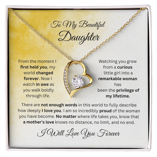 To My Beautiful Daughter Necklace