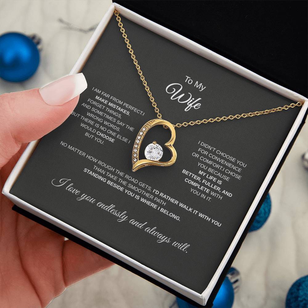 To My Wife – Forever Love Necklace with Message Card