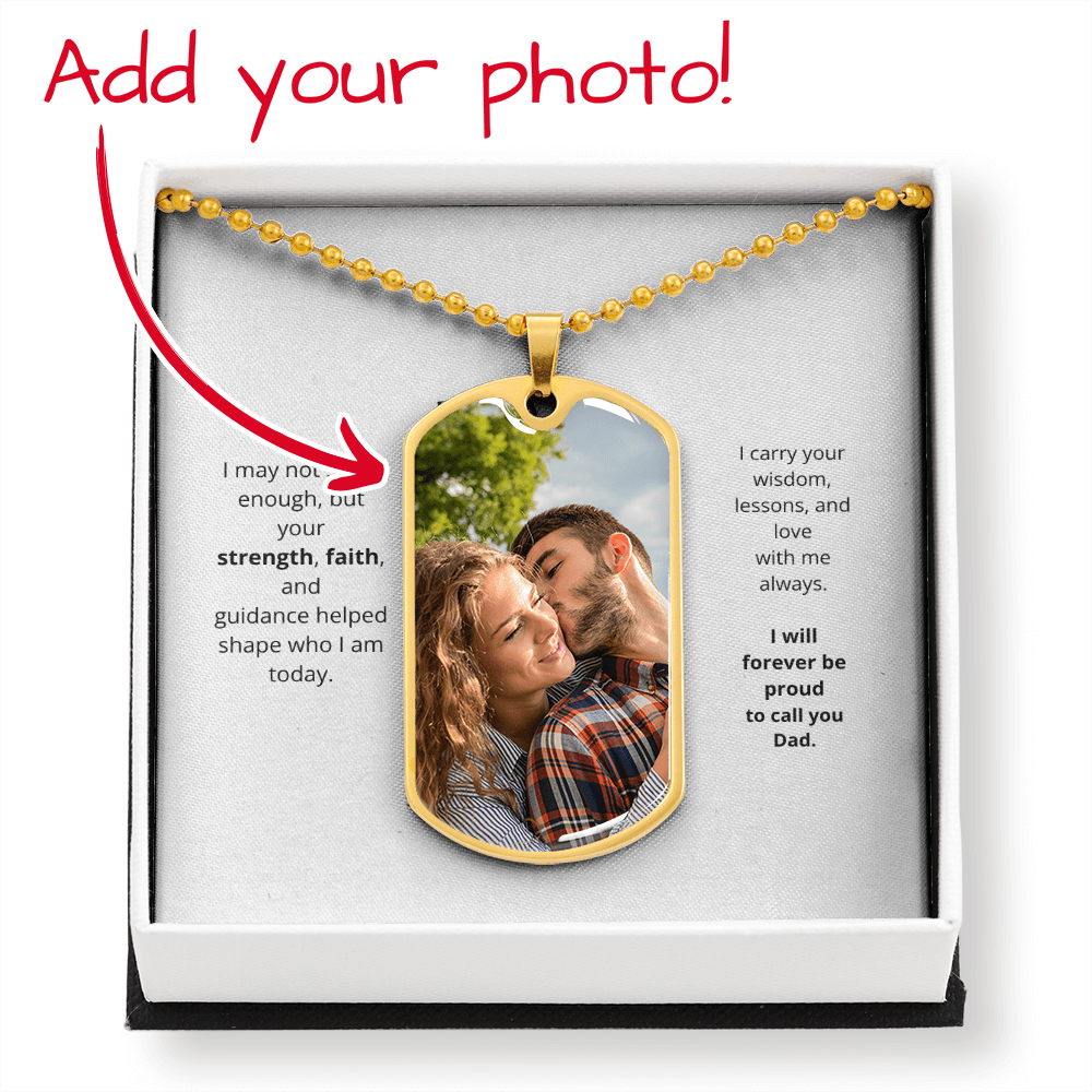 To My Dad Dog Tag Necklace – Strength & Faith Gift